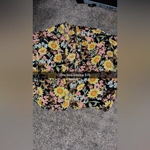 Floral Kimono with Sunflower Design